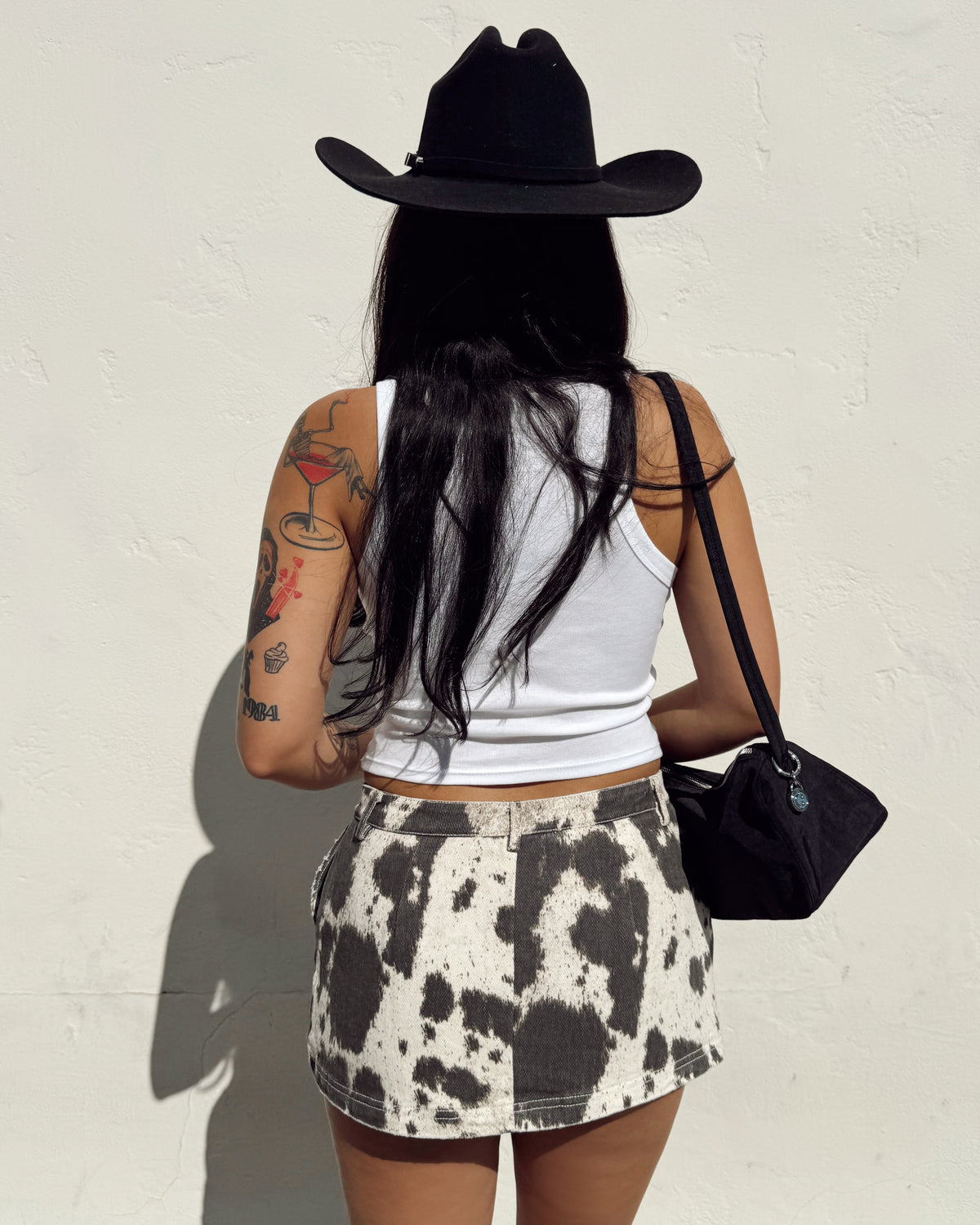 Cow Print Mini Skort - Burnout