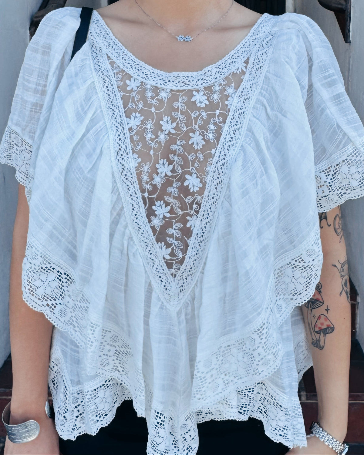 Lace Handkerchief Top - Burnout