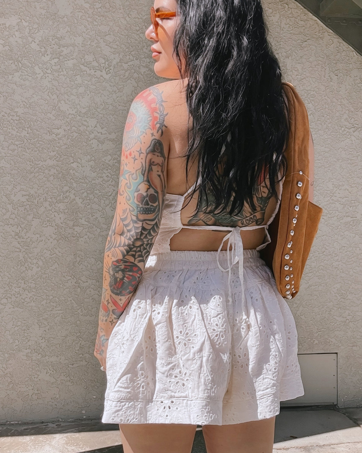 Eyelet Romper - Burnout
