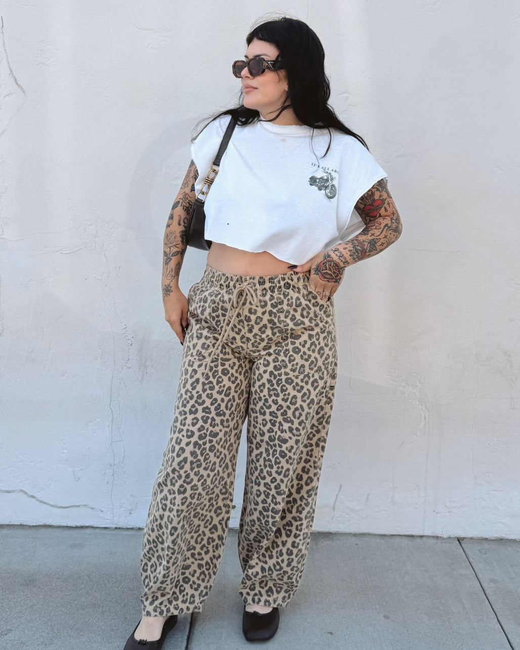 Leopard Barrel Pants - Burnout