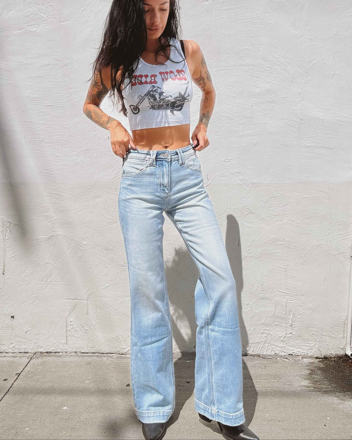 Double Loop Flare Jeans