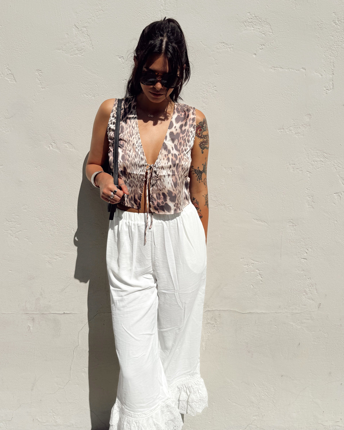 Wild Thing Tie Front Top - Burnout
