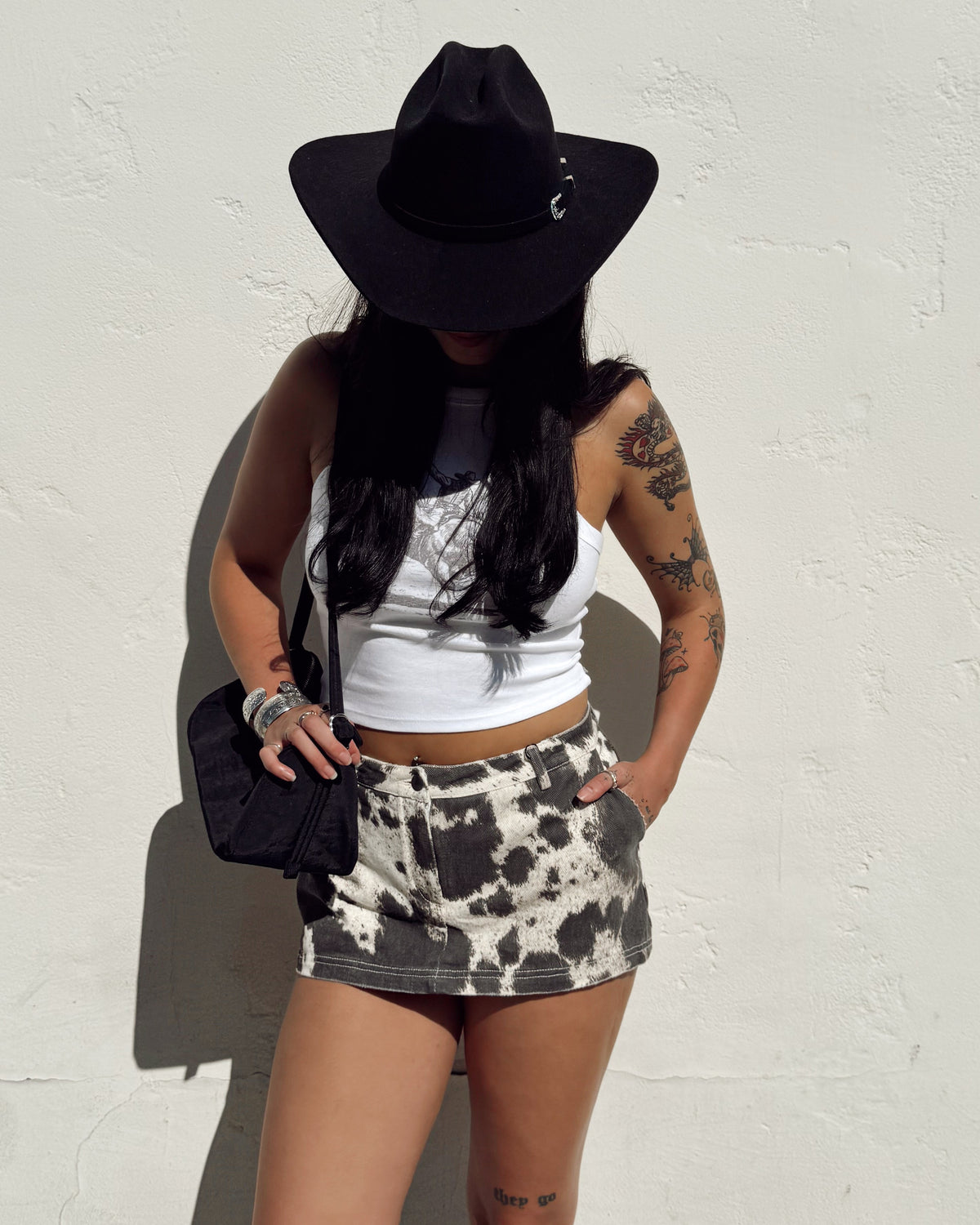 Cow Print Mini Skort - Burnout