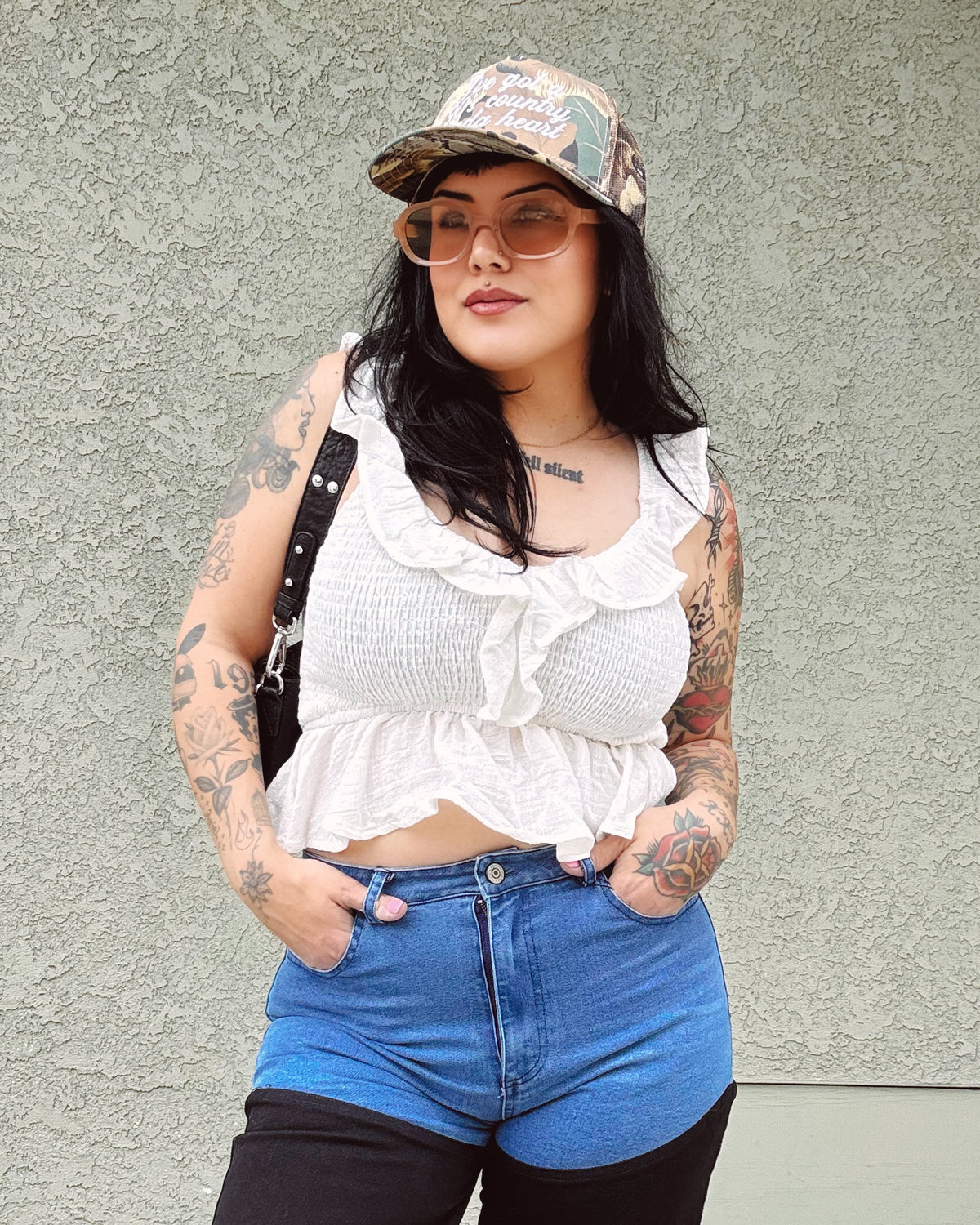 Ruffle Tank - White - Burnout