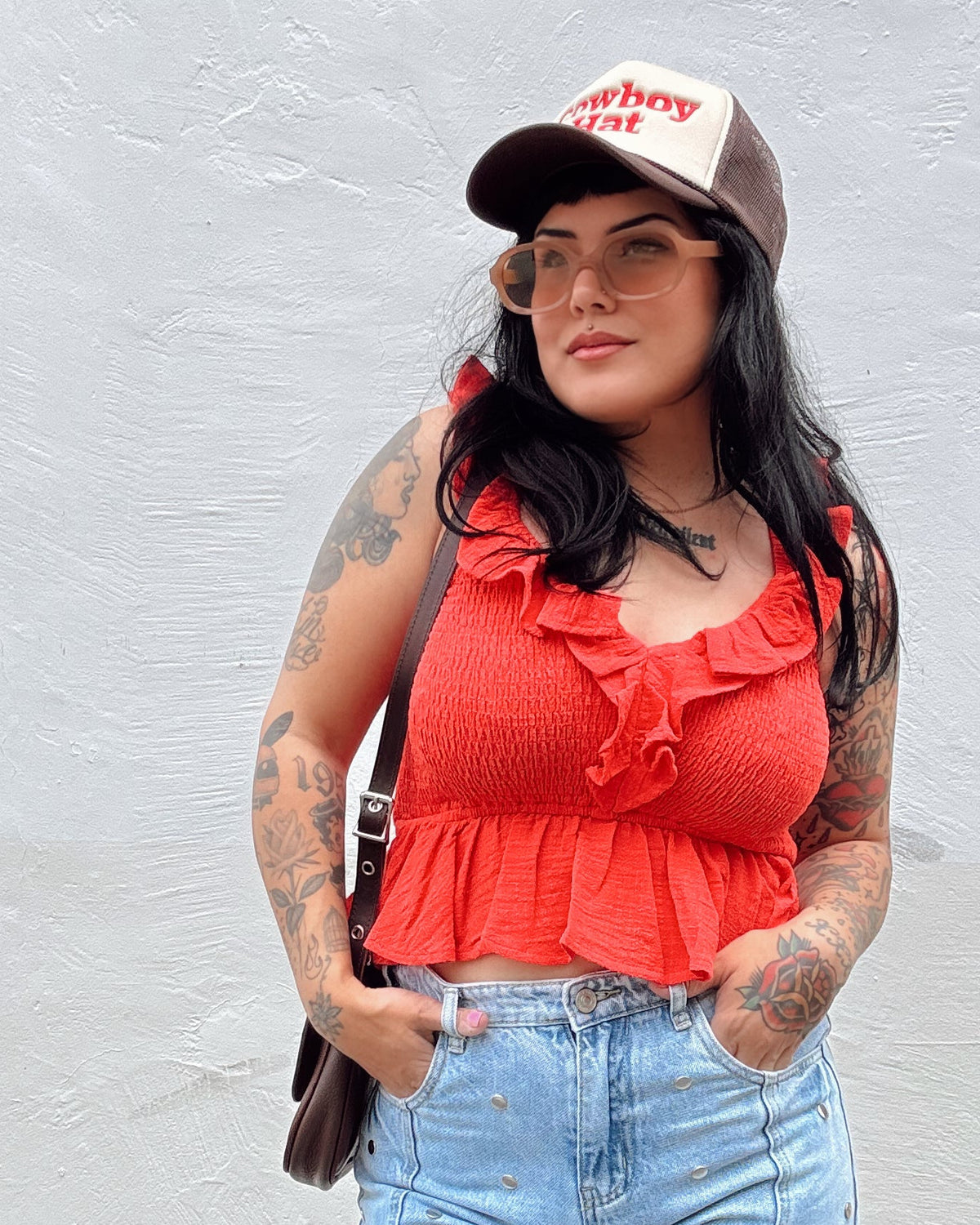 Ruffle Tank - Red - Burnout