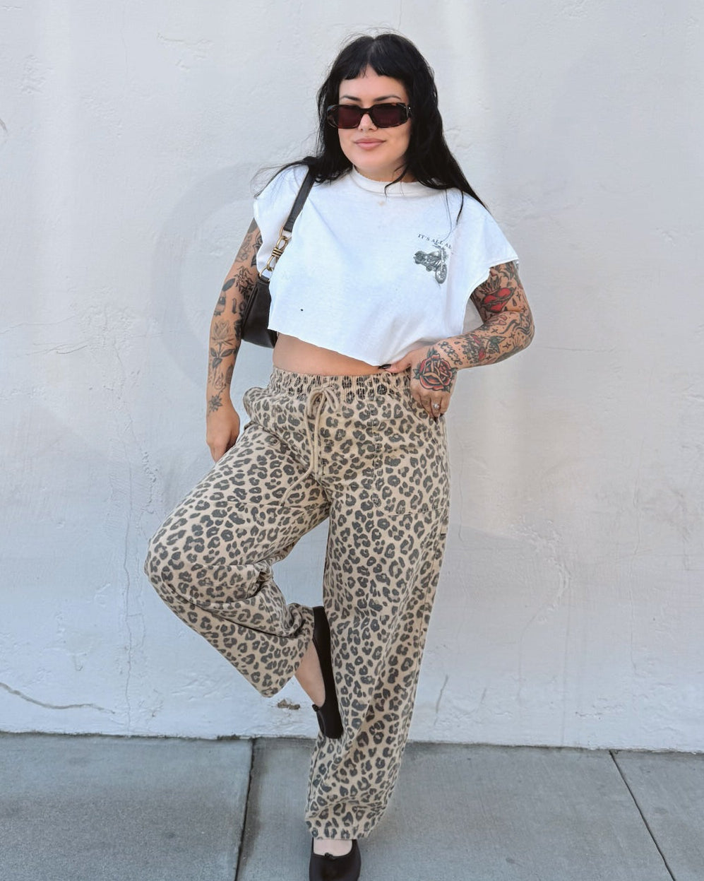 Leopard Barrel Pants - Burnout