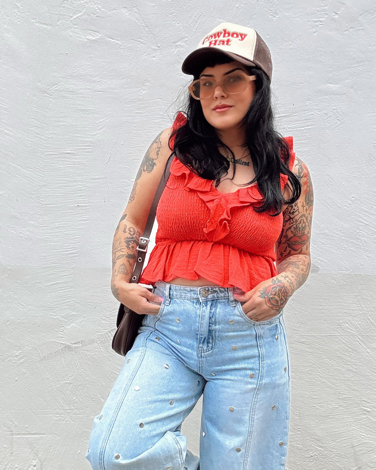 Ruffle Tank - Red - Burnout