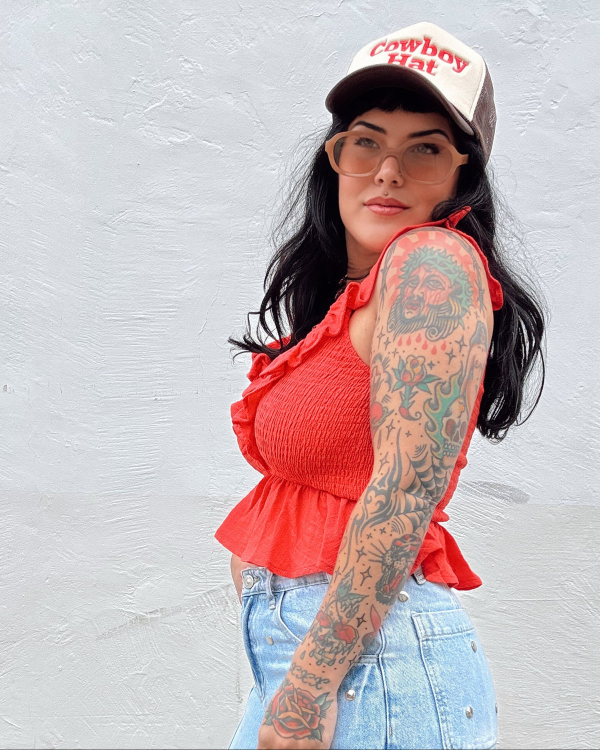 Ruffle Tank - Red - Burnout