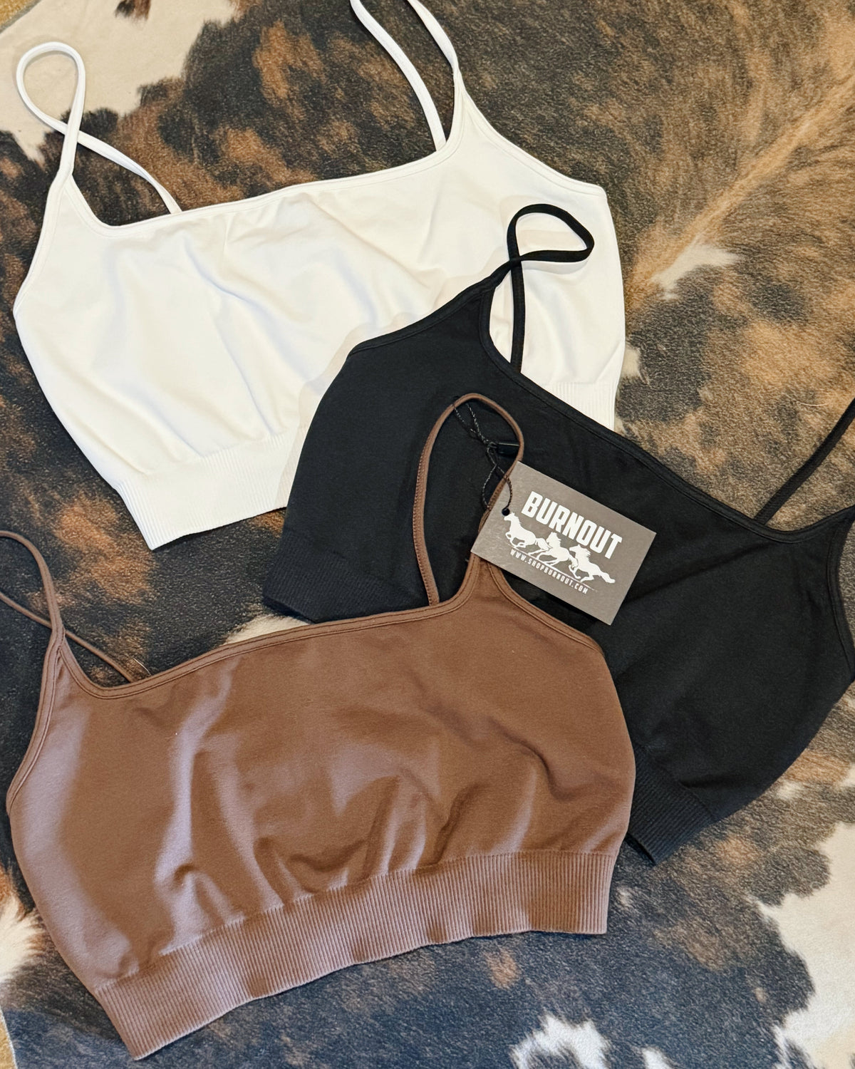 Crop Square Neck Tank - Burnout