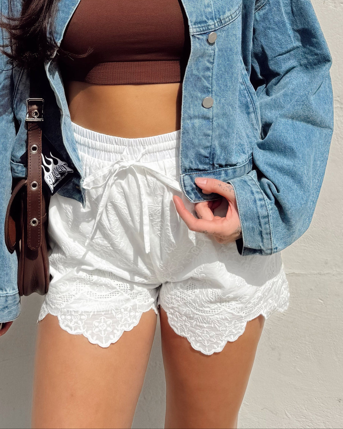 Eyelet Boxer Shorts - Burnout