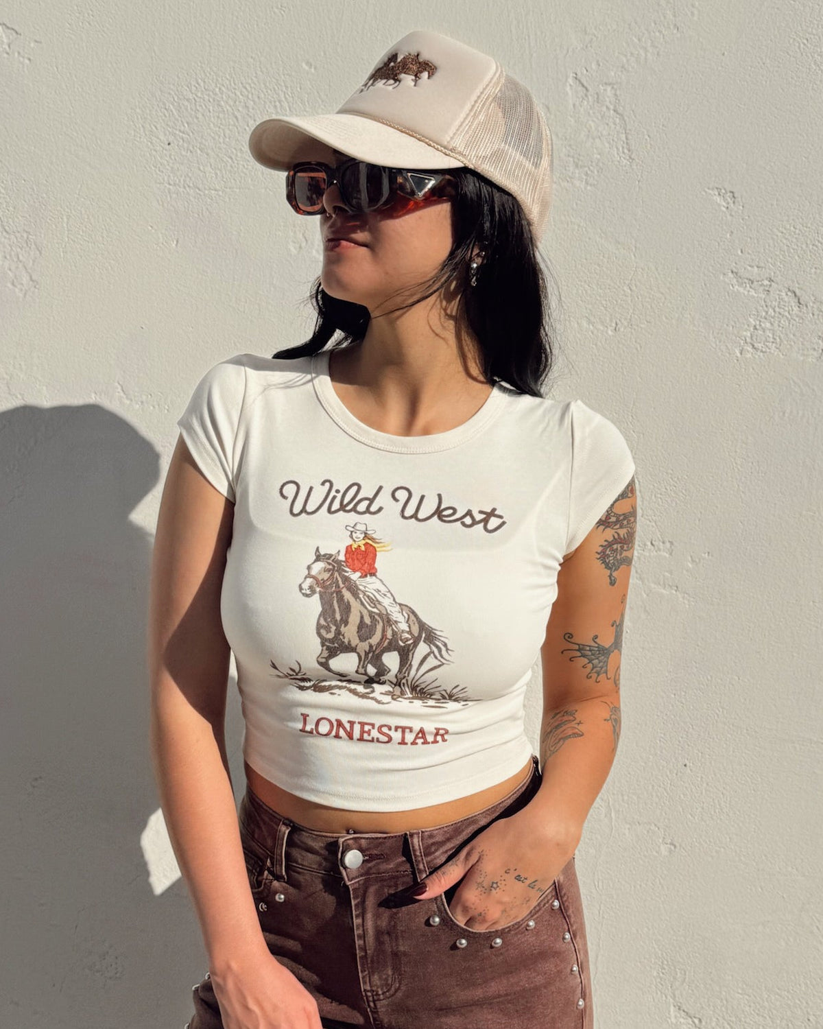 Wild West Baby Tee - Burnout