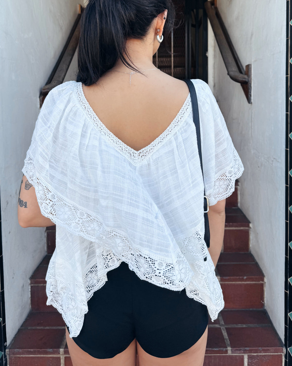 Lace Handkerchief Top - Burnout