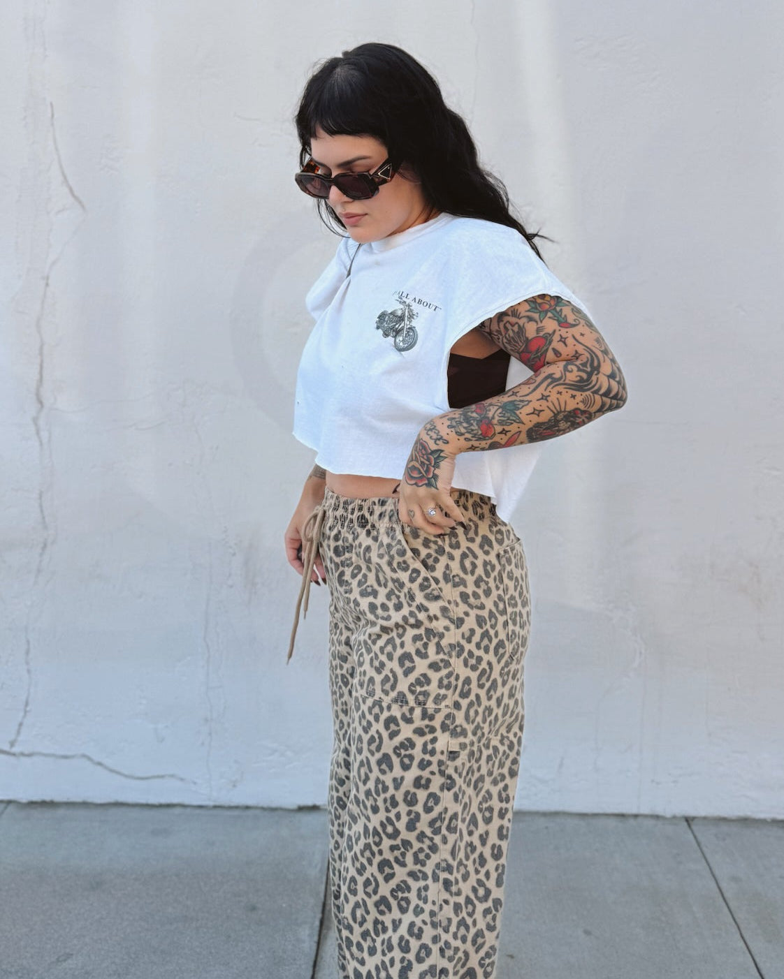 Leopard Barrel Pants - Burnout