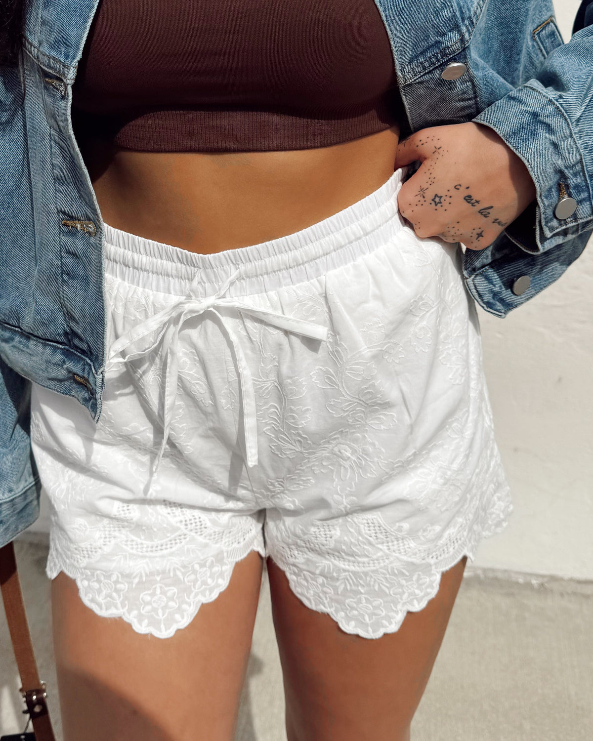 Eyelet Boxer Shorts - Burnout